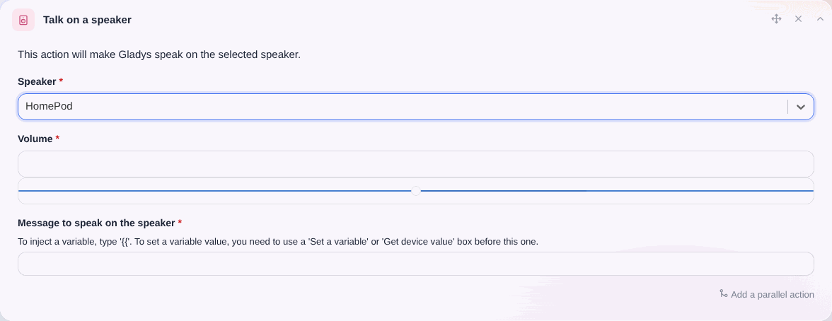 Sprachausgabe auf einem Airplay-Lautsprecher
