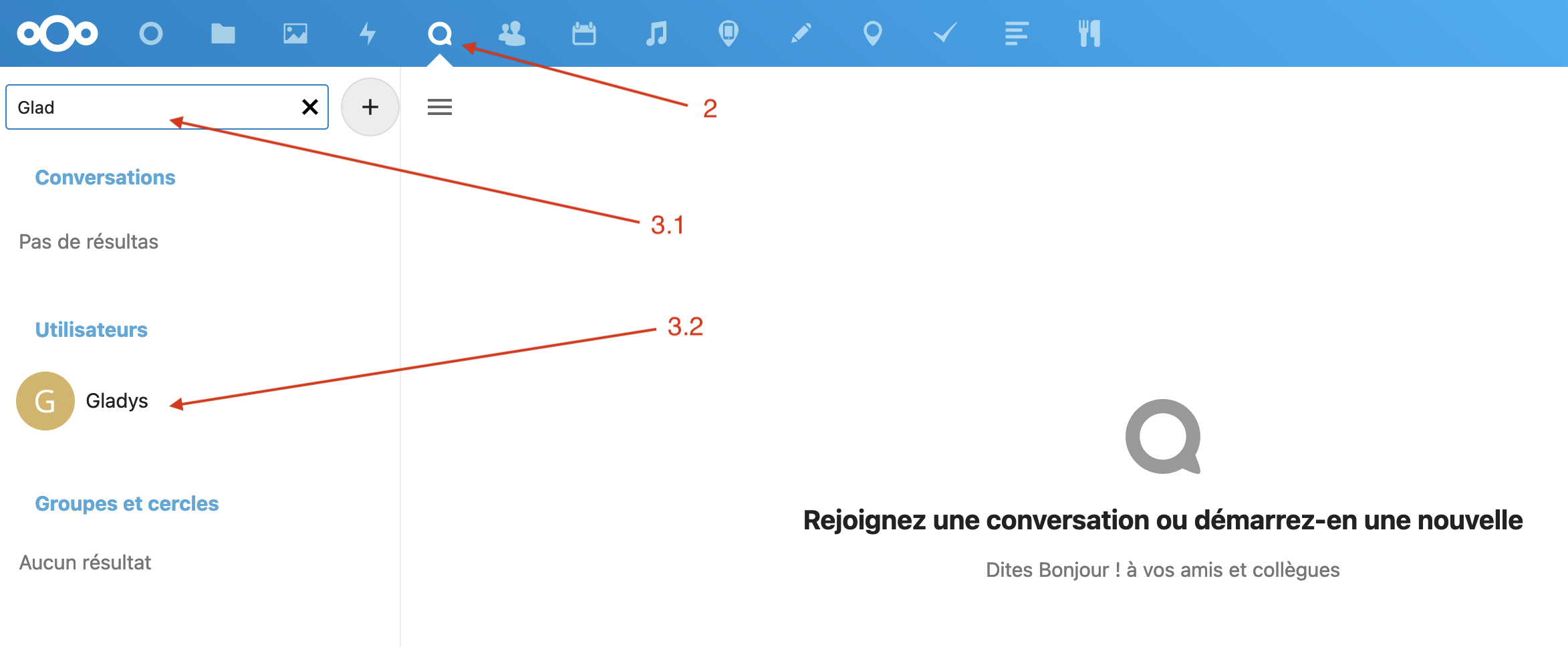 Unterhaltung in Nextcloud Talk starten