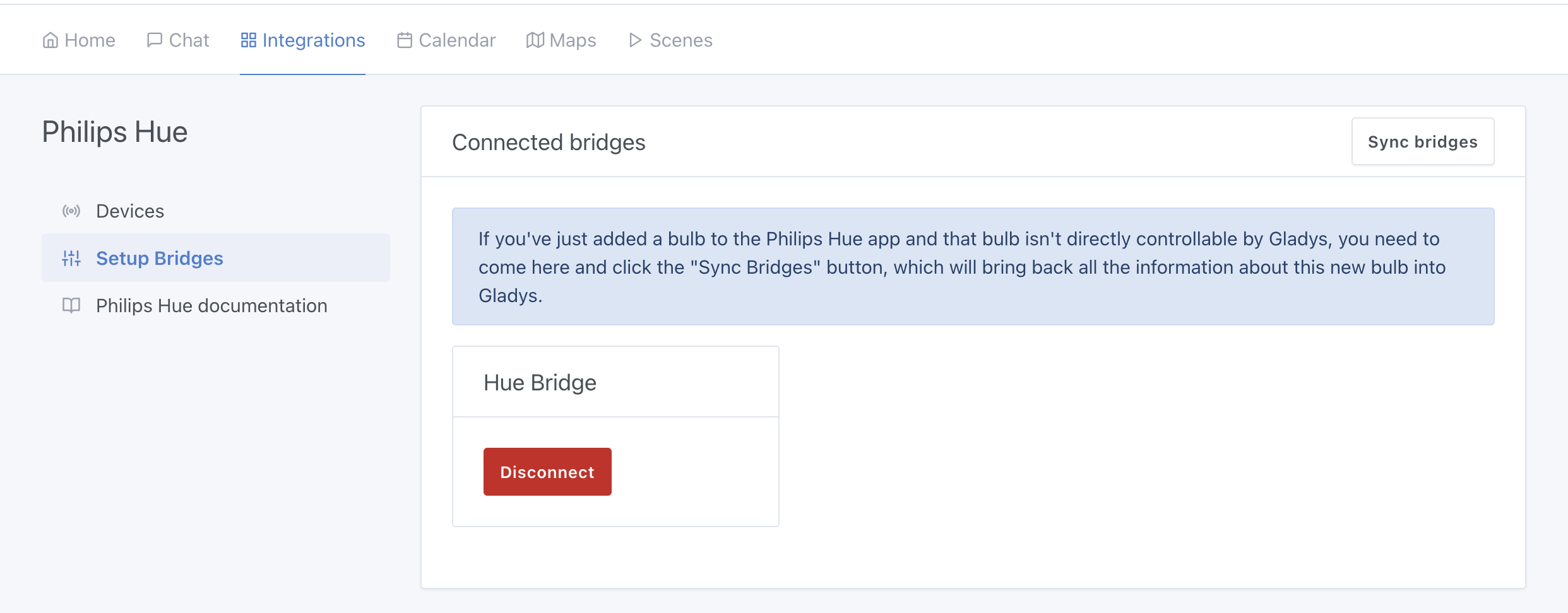 Philips-Hue-Bridge in Gladys synchronisieren