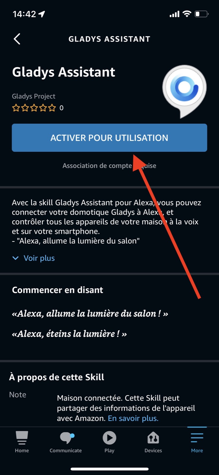 Integración de Alexa en Gladys