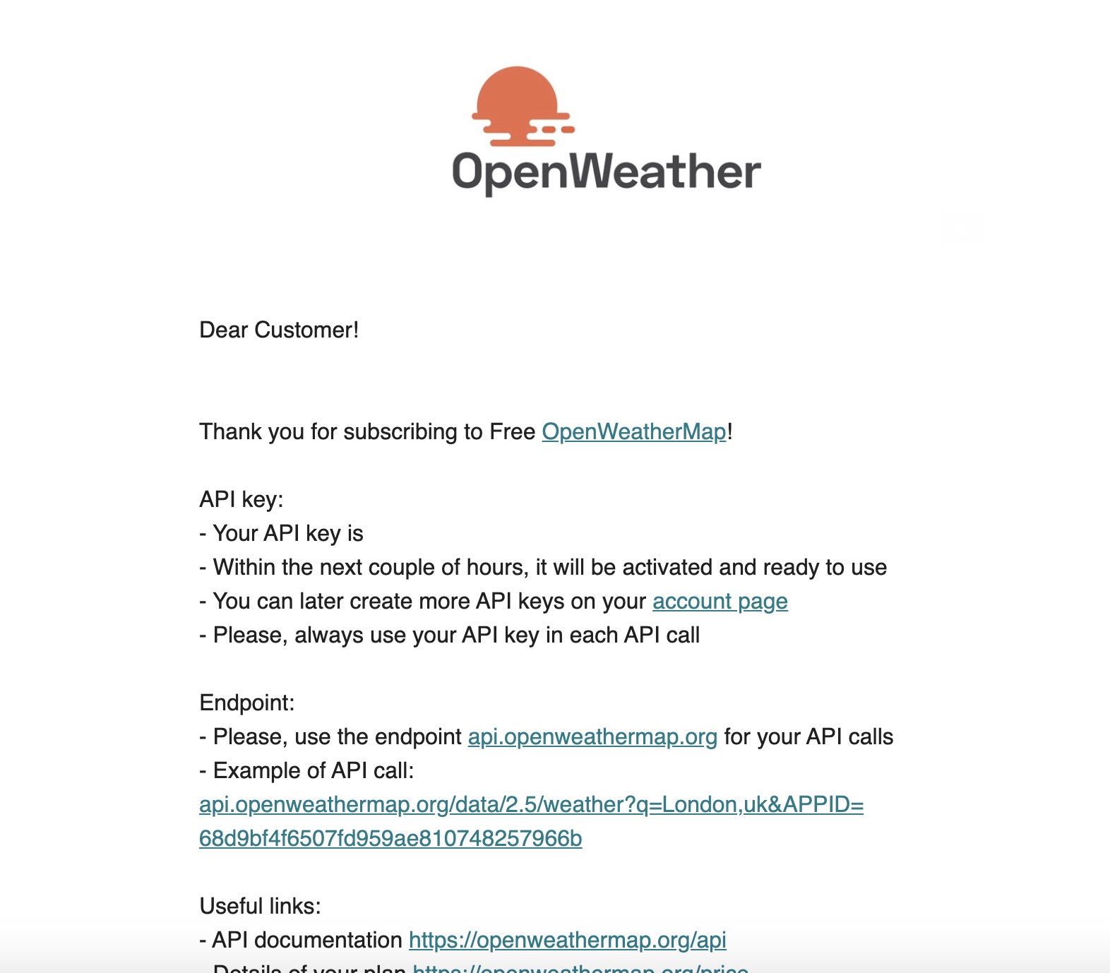 Crear una cuenta en OpenWeather