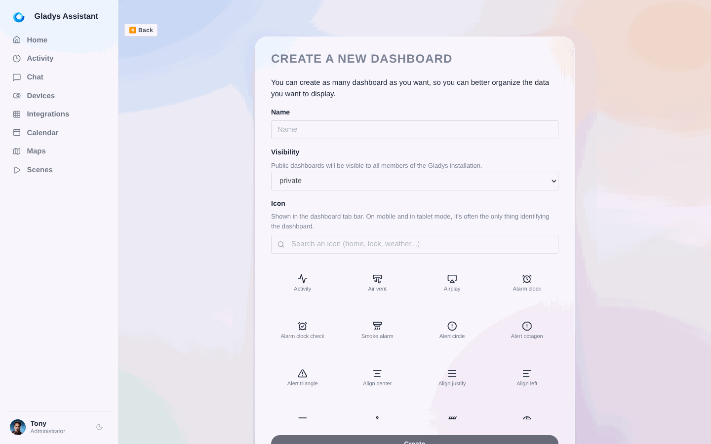 Crear un panel