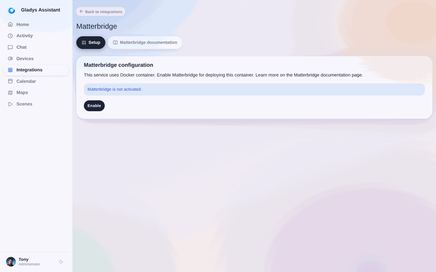 Activar Matterbridge