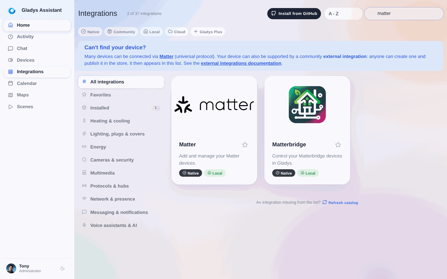 Lista de integraciones
