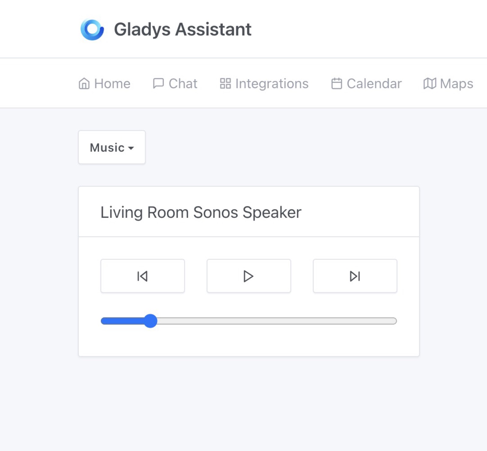 Panel de música de Sonos