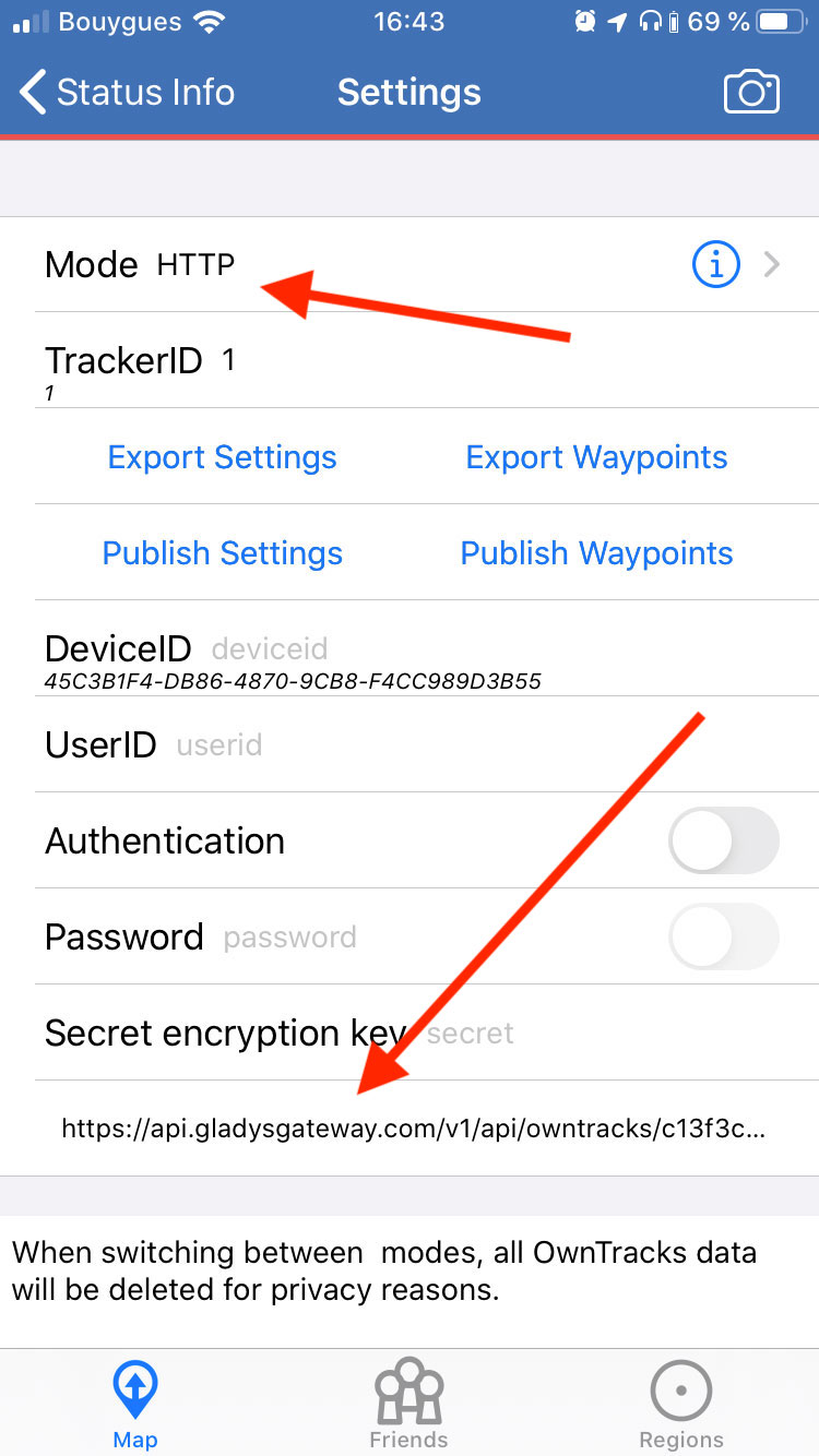 Open API Owntracks Gladys