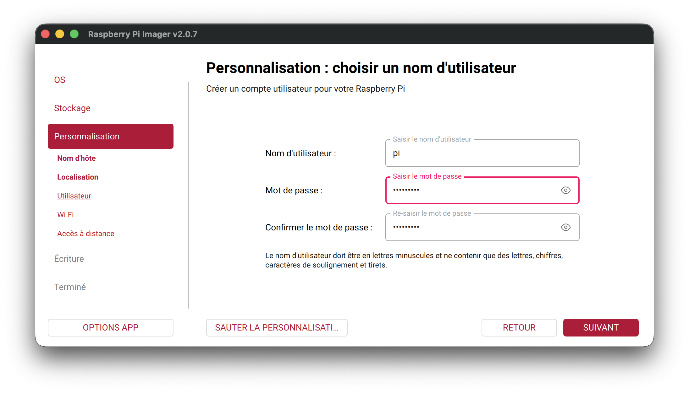 Configurar la cuenta de usuario