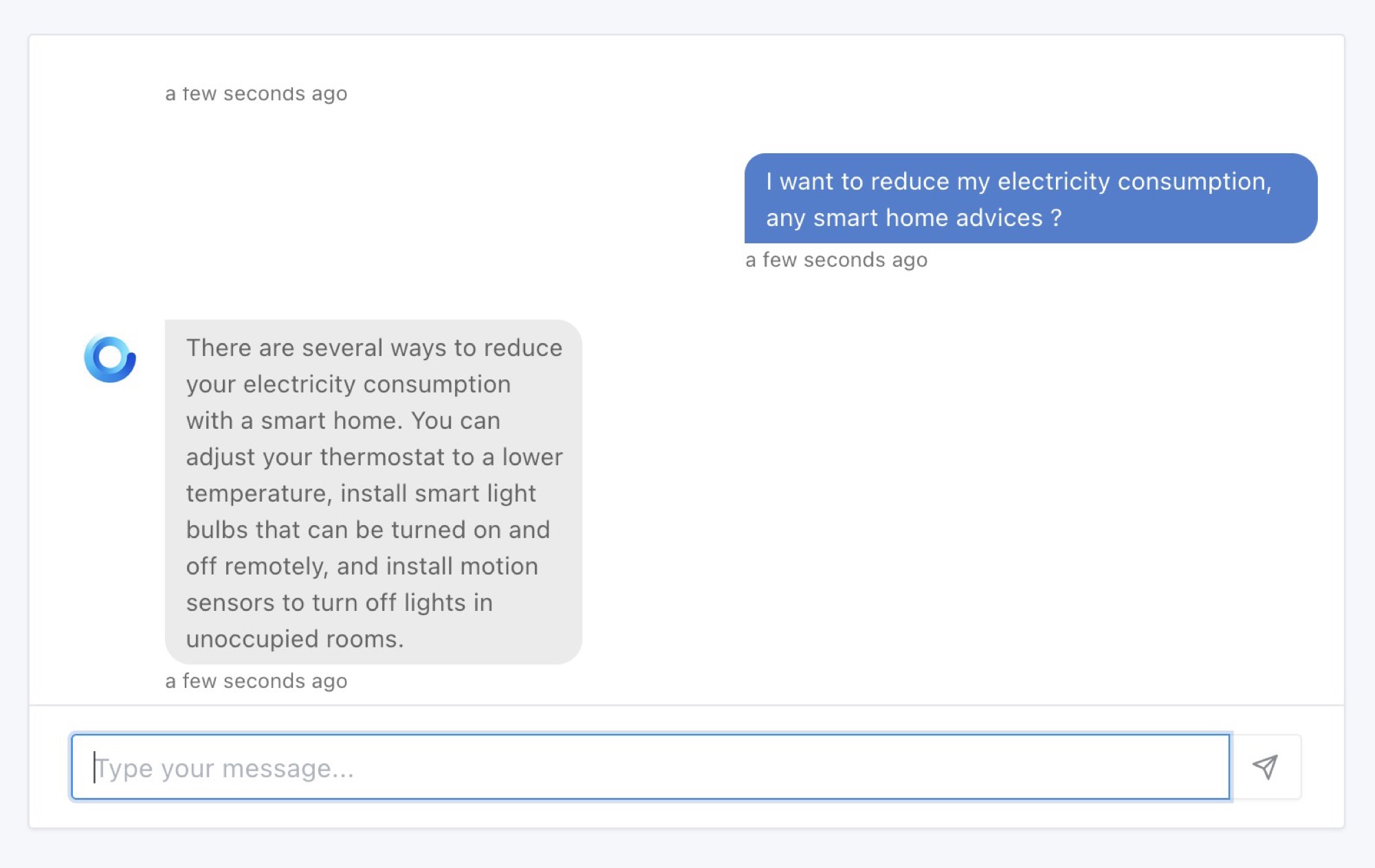 Pregunta sobre el consumo eléctrico a Gladys y GPT-3