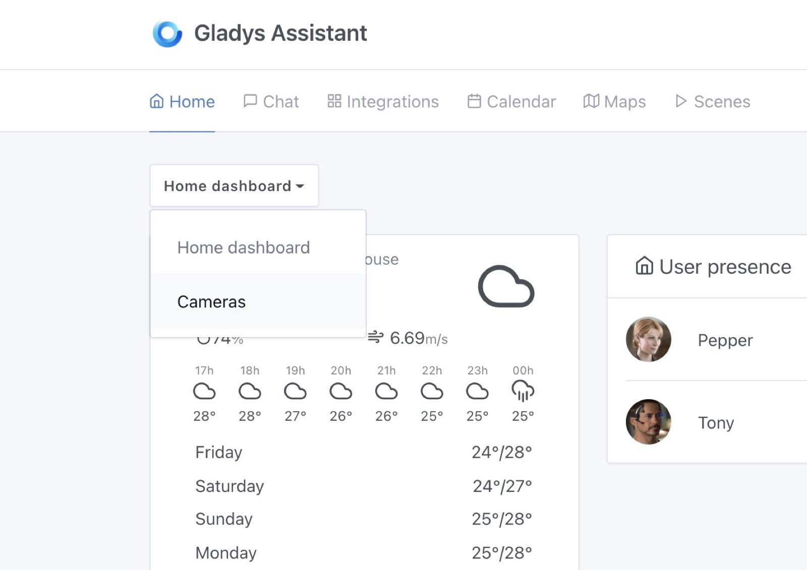 Cambiar de panel en Gladys Assistant
