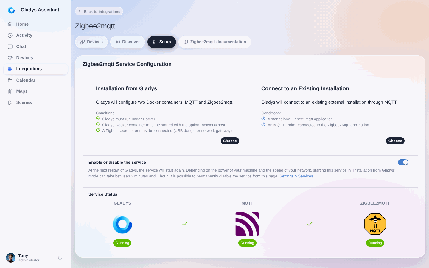 Estado de los servicios de Zigbee2Mqtt