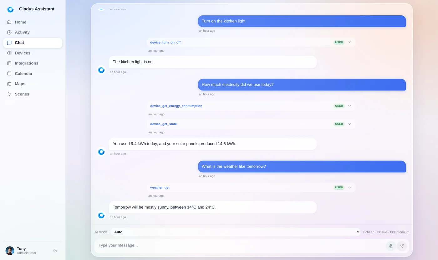Conversando con Gladys Assistant