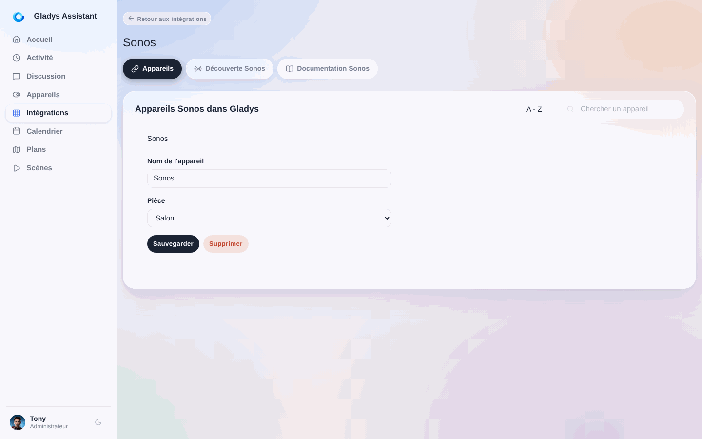 Appareils Sonos